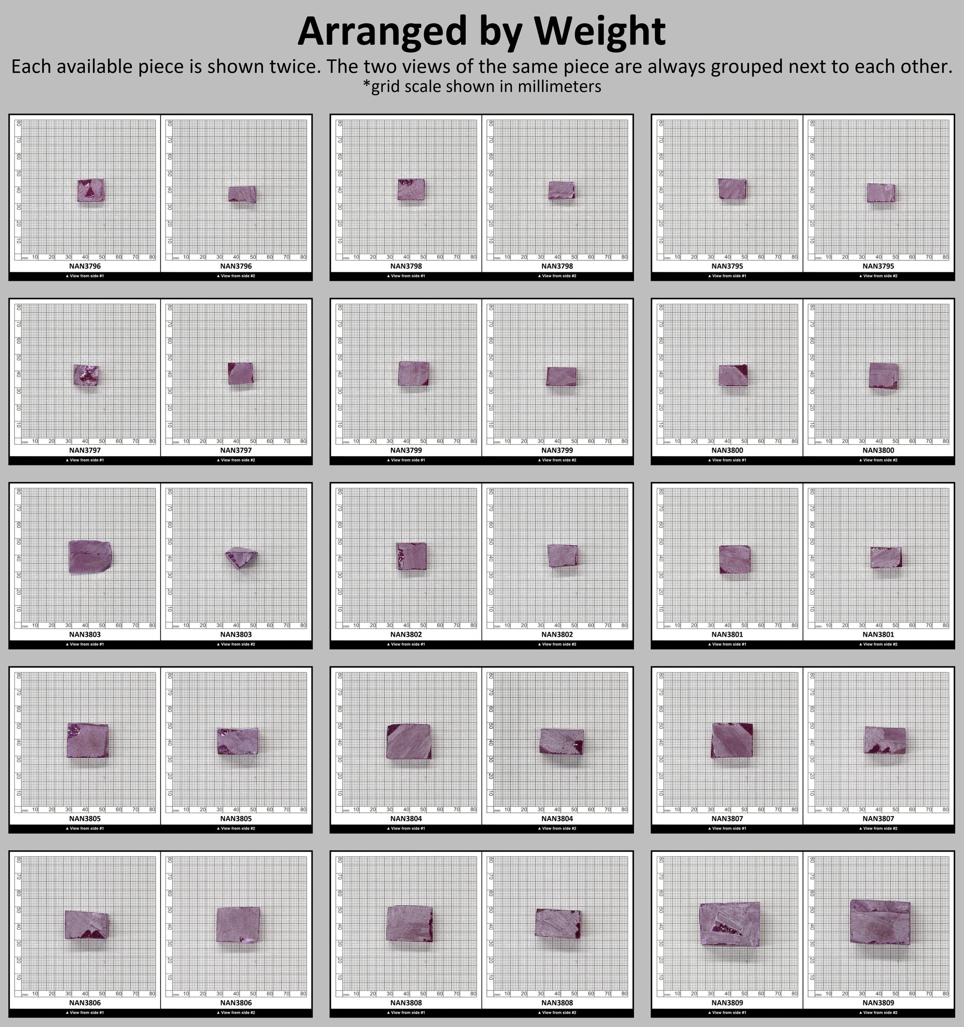 Nanosital Simulated Rhodolite (Included)  Lab Created Faceting Rough for Gem Cutting - #Z-2449 - Various Sizes : #BEGIN