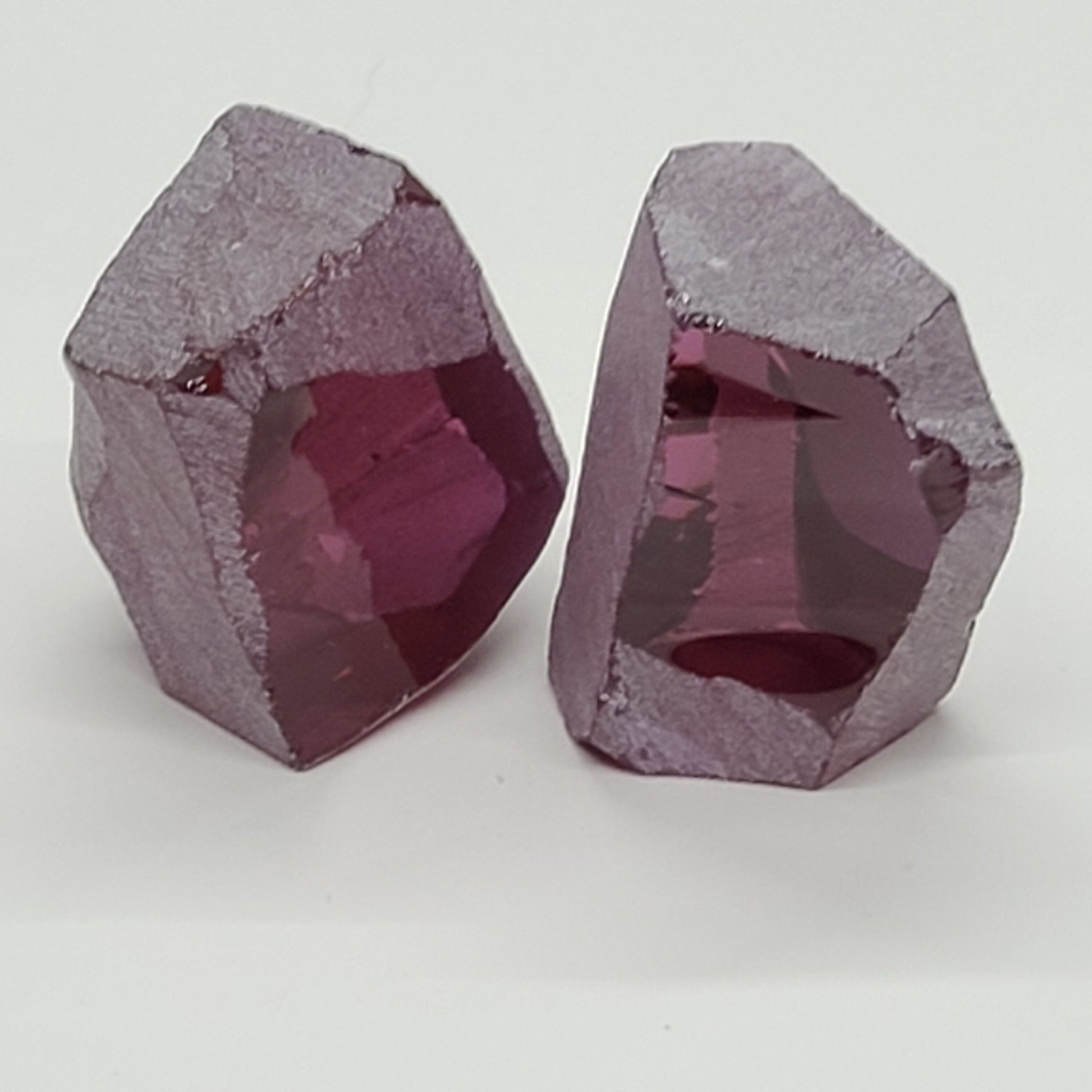 Nanosital Simulated Rhodolite Lab Created Faceting Rough for Gem Cutting - #A-2449 - Various Sizes #BEGIN