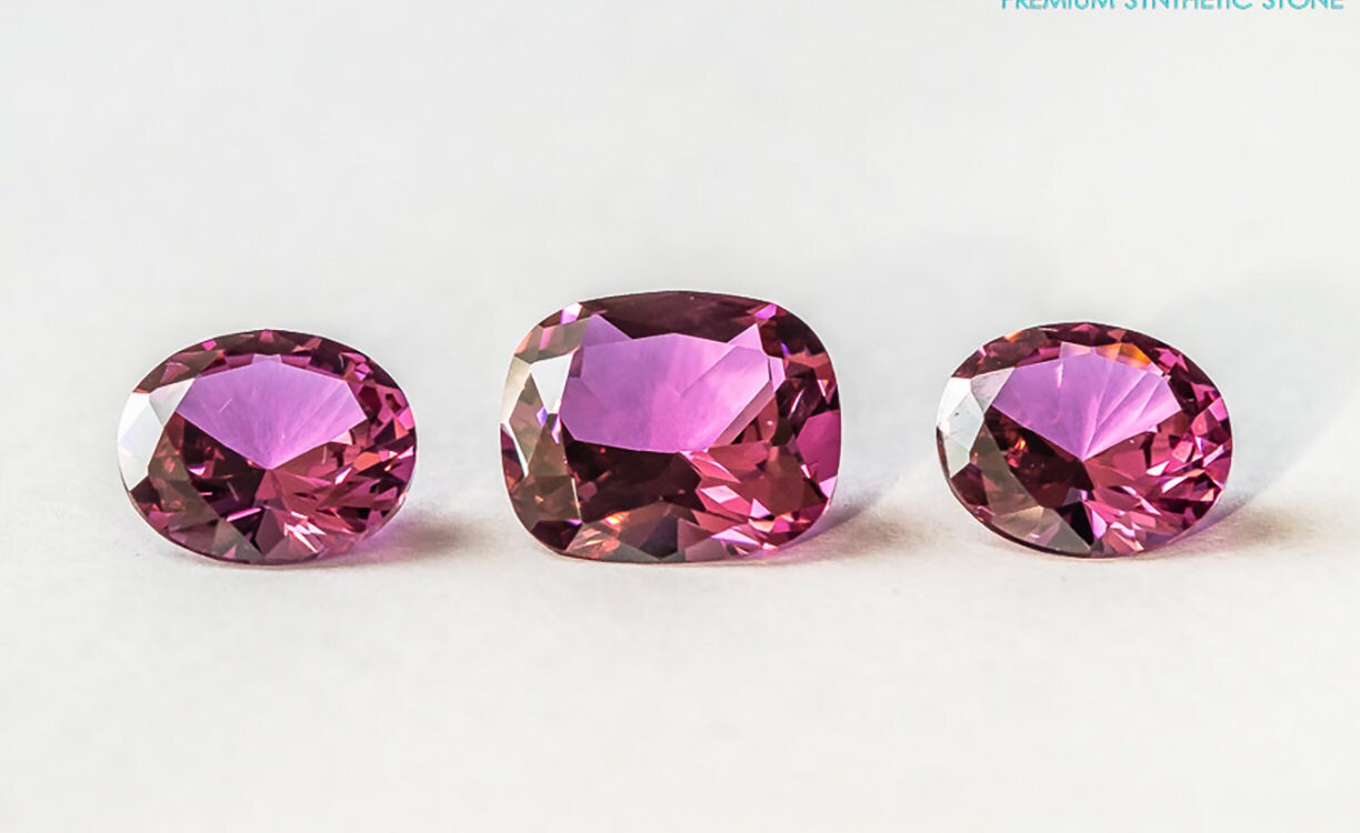 Nanosital Simulated Rhodolite Lab Created Faceting Rough for Gem Cutting - #A-2449 - Various Sizes #BEGIN