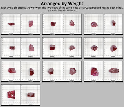 Nanosital Simulated Rhodolite Lab Created Faceting Rough for Gem Cutting - #A-2462 - Various Sizes #BEGIN