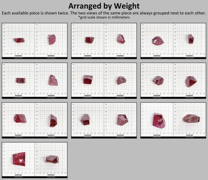 Nanosital Simulated Rhodolite Lab Created Faceting Rough for Gem Cutting - #A-2462 - Various Sizes #BEGIN