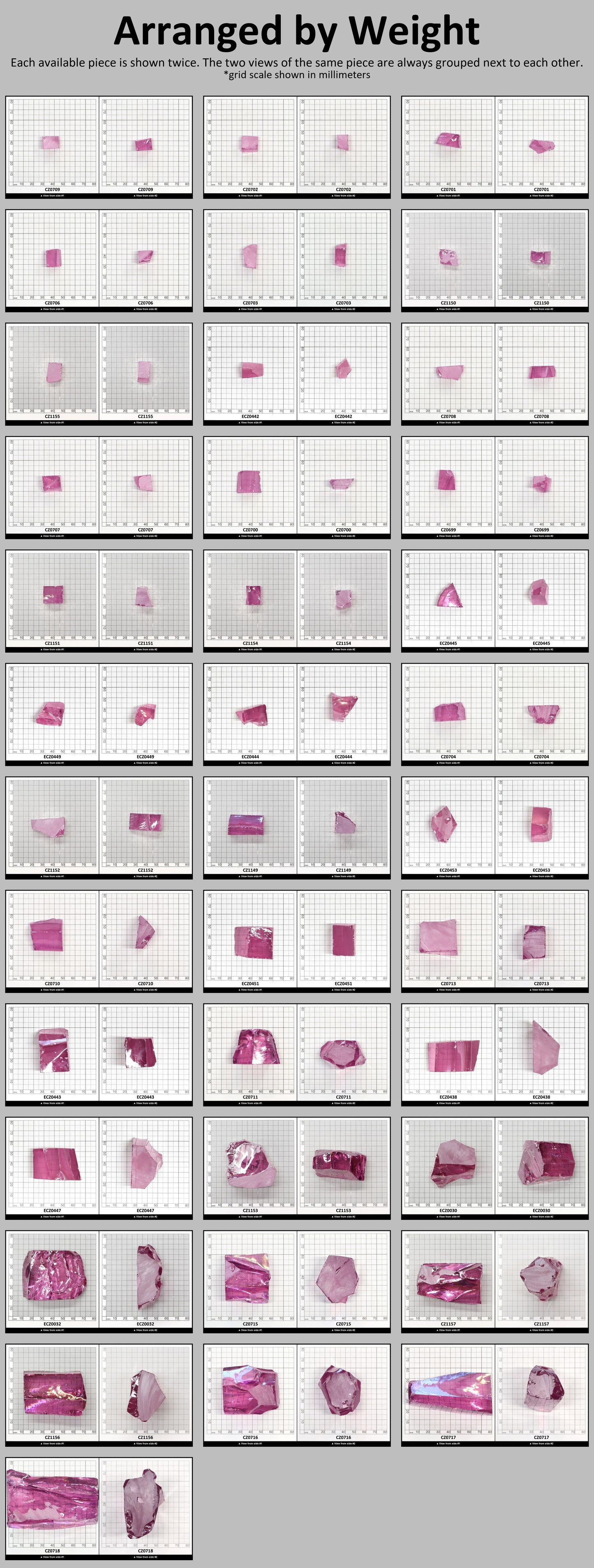 Rose Cubic Zirconia Faceting Rough for Gem Cutting - Various Sizes #BEGIN
