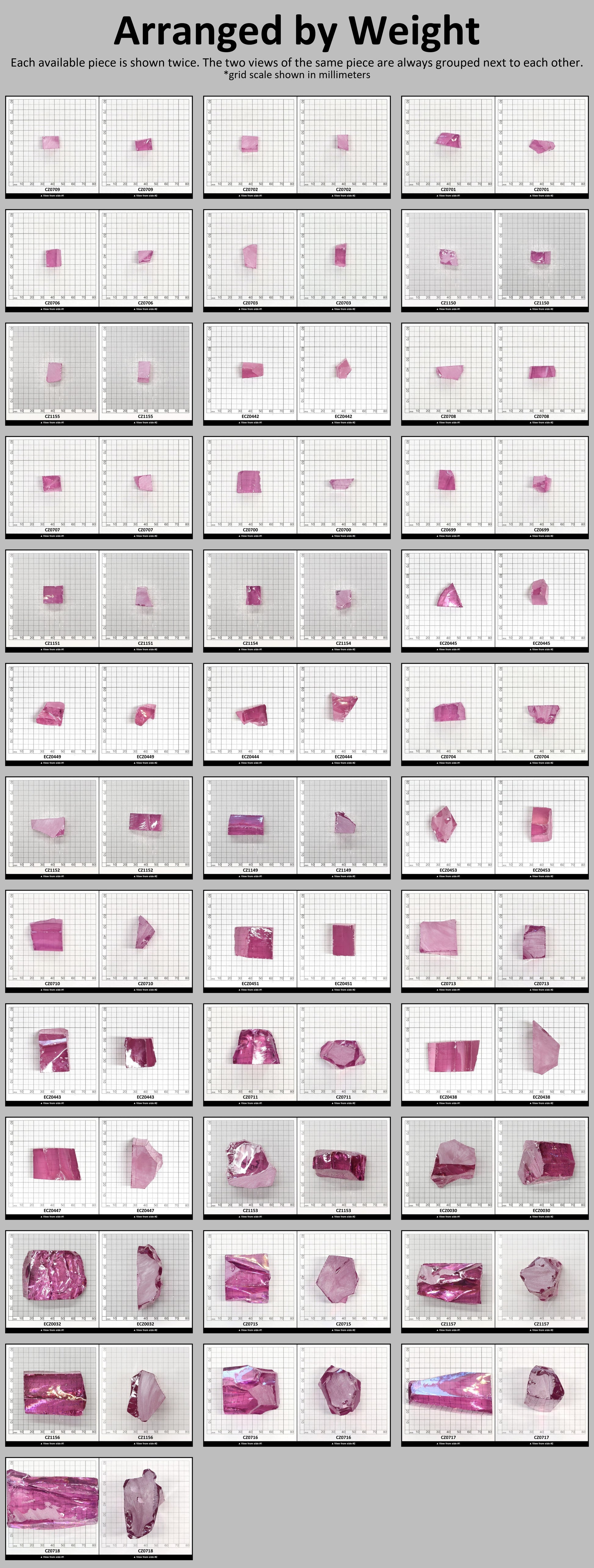 Rose Cubic Zirconia Faceting Rough for Gem Cutting - Various Sizes #BEGIN
