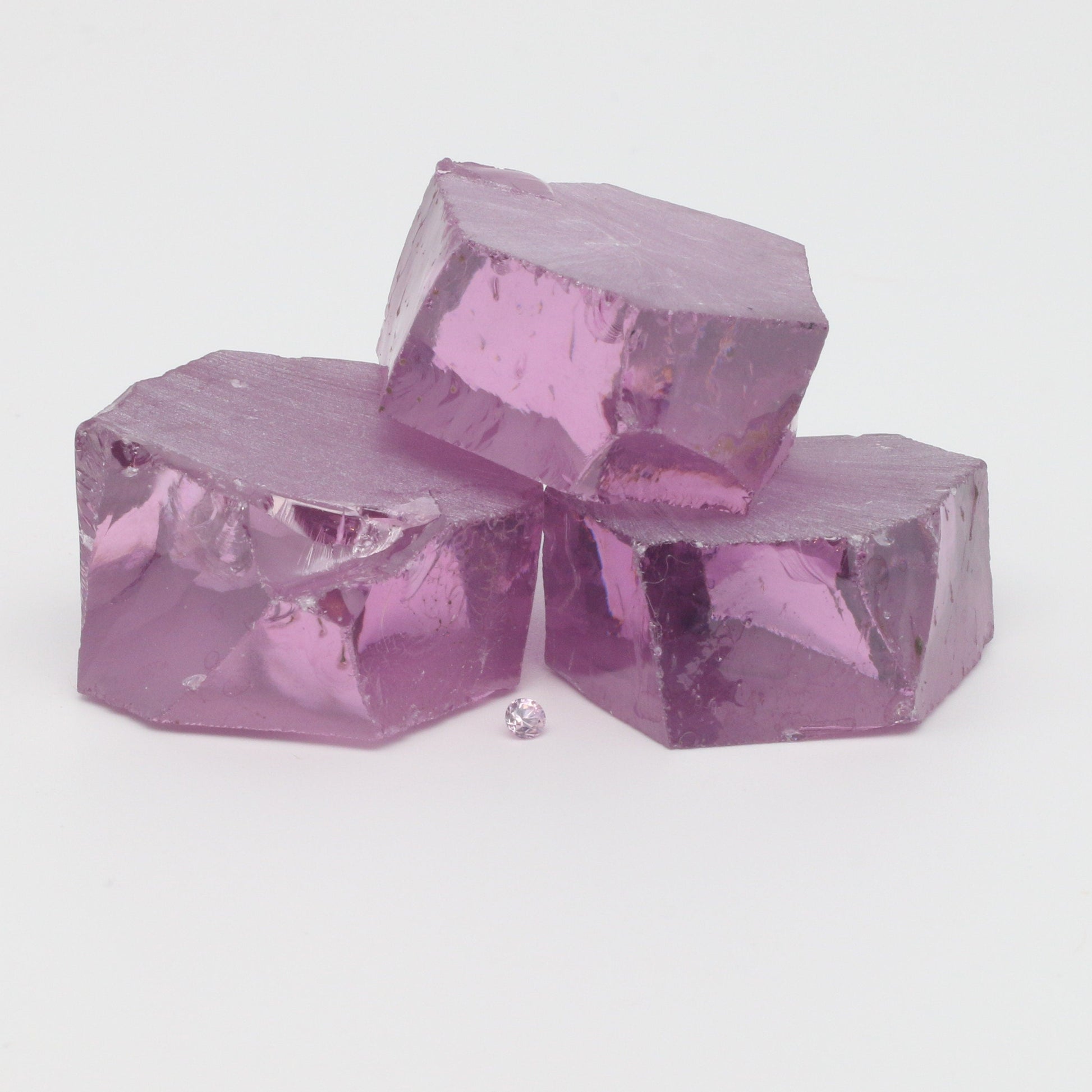 Royal Diamond Cubic Zirconia Faceting Rough for Gem Cutting - Various Sizes #BEGIN