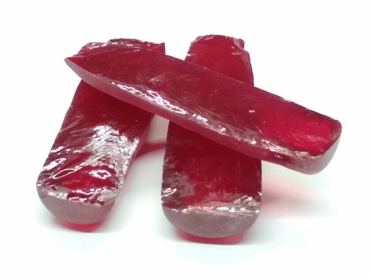 Ruby Red #5 Lab Created Corundum Sapphire Faceting Rough for Gem Cutting - Various Sizes - Split Boule #BEGIN