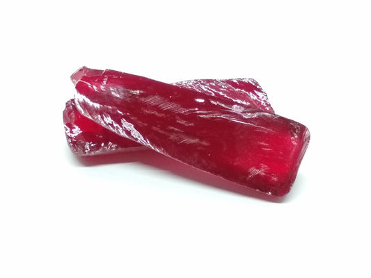 Ruby Red #5 Lab Created Corundum Sapphire Faceting Rough for Gem Cutting - Various Sizes - Split Boule #BEGIN