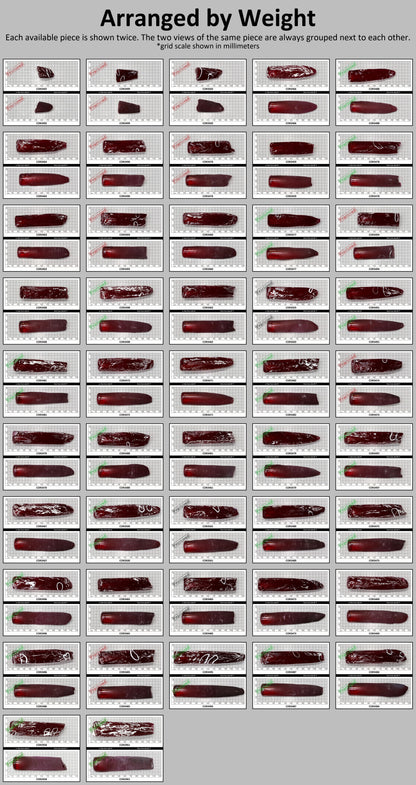 Ruby Red #5 Lab Created Corundum Sapphire Faceting Rough for Gem Cutting - Various Sizes - Split Boule : #BEGIN