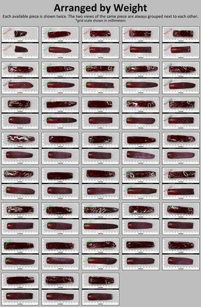Ruby Red #5 Lab Created Corundum Sapphire Faceting Rough for Gem Cutting - Various Sizes - Split Boule : #BEGIN