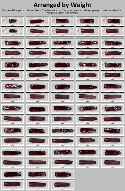 Ruby Red #5 Lab Created Corundum Sapphire Faceting Rough for Gem Cutting - Various Sizes - Split Boule : #BEGIN
