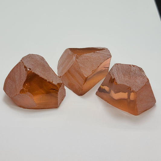 Nanosital Simulated Salmon Lab Created Faceting Rough for Gem Cutting - #A-1076 - Various Sizes #BEGIN