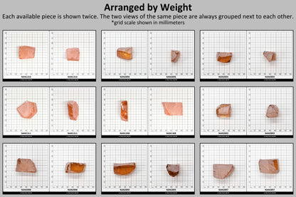 Nanosital Simulated Salmon Lab Created Faceting Rough for Gem Cutting - #A-1076 - Various Sizes #BEGIN