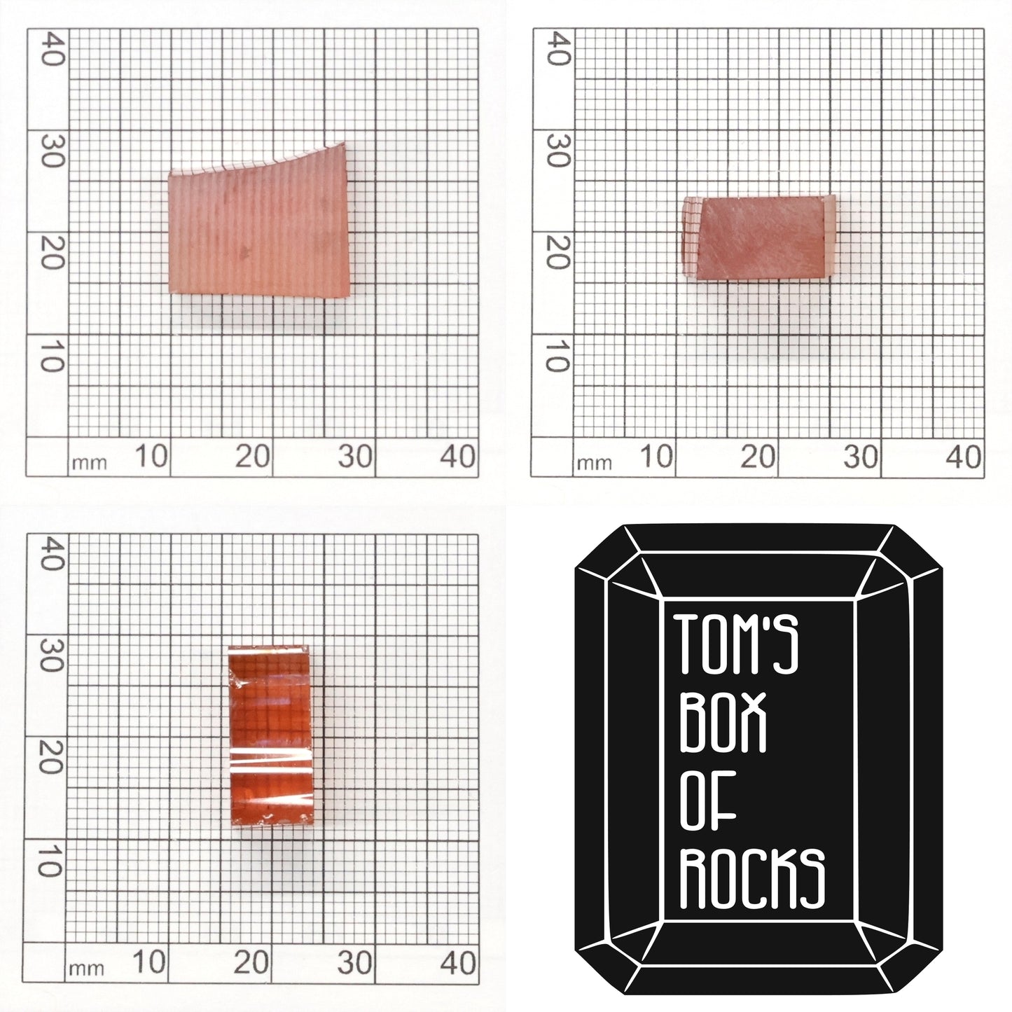 Orange Czochralski Pulled Sapphire - Grade A - Faceting Rough