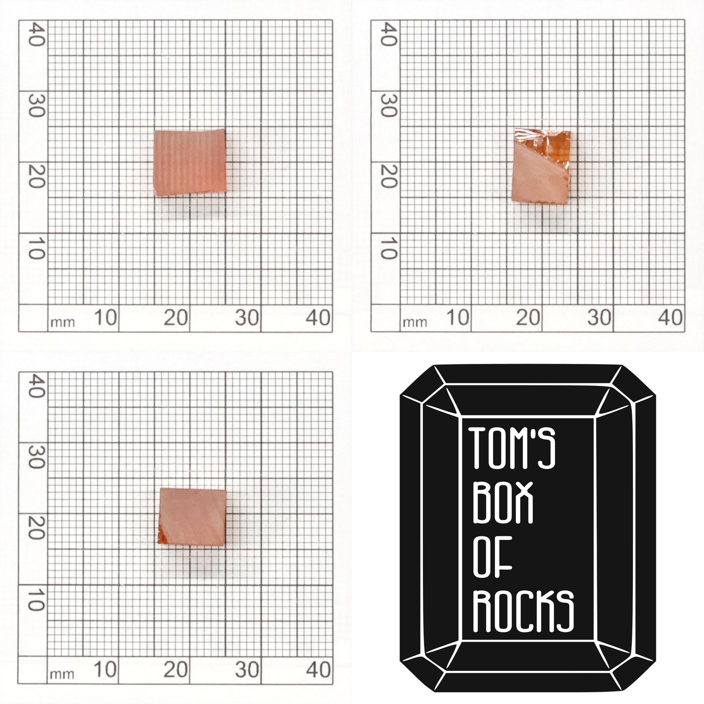 Orange Czochralski Pulled Sapphire - Grade A - Faceting Rough