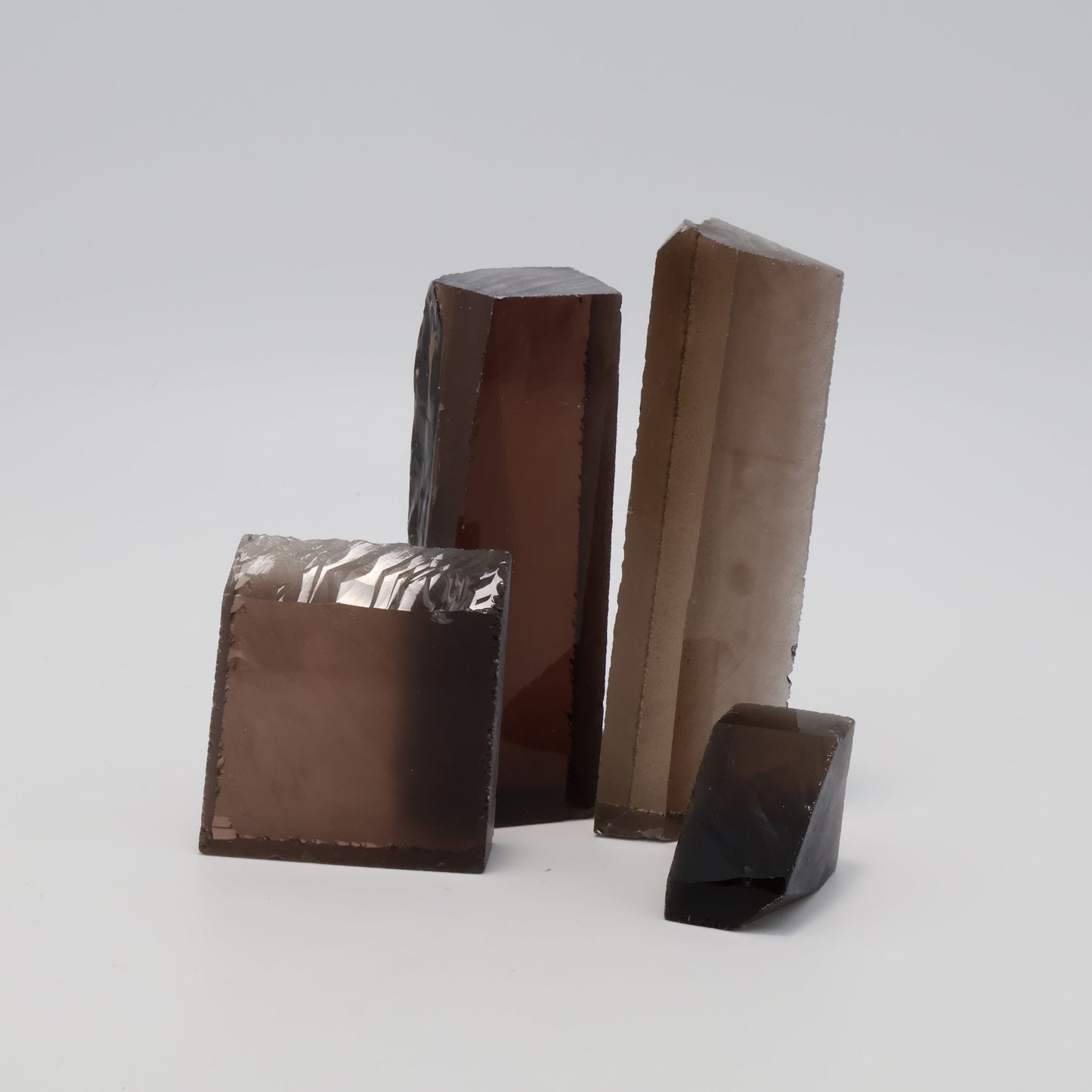Light Smoky Hydrothermal Synthetic Quartz - Lab Created Faceting Rough : #BEGIN
