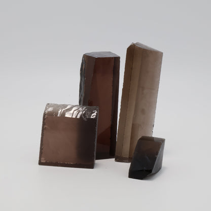 Light Smoky Hydrothermal Synthetic Quartz - Lab Created Faceting Rough : #BEGIN