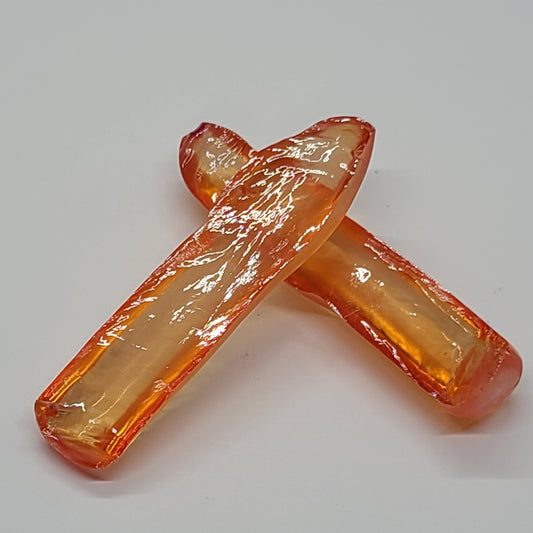 Sunrise #16 Lab Created Corundum Sapphire Faceting Rough for Gem Cutting - Various Sizes - Split Boule #BEGIN