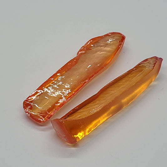 Sunrise #16 Lab Created Corundum Sapphire Faceting Rough for Gem Cutting - Various Sizes - Split Boule #BEGIN