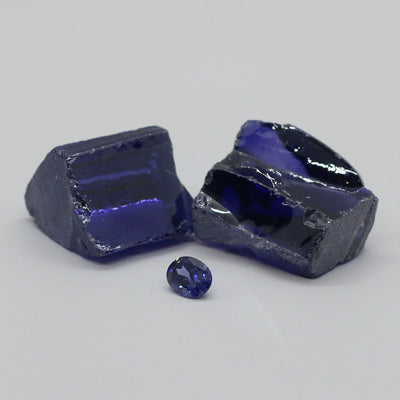 Tanzanite Cubic Zirconia Faceting Rough for Gem Cutting - Various Sizes #BEGIN