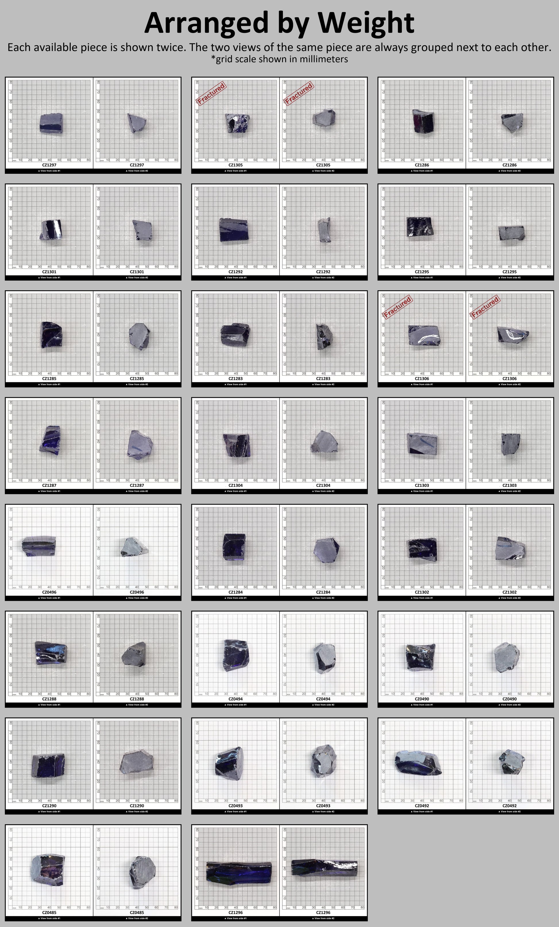 Tanzanite Cubic Zirconia Faceting Rough for Gem Cutting - Various Sizes #BEGIN