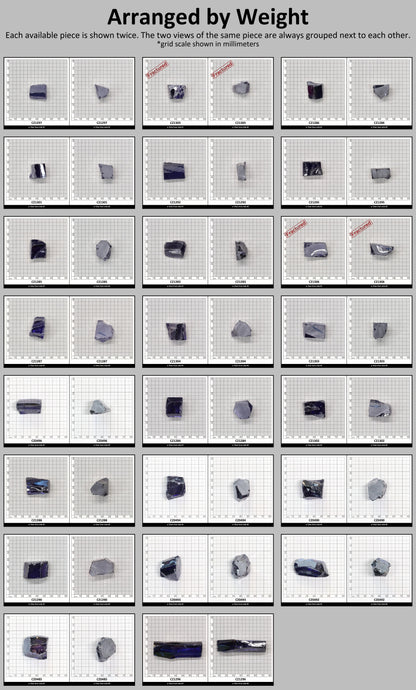 Tanzanite Cubic Zirconia Faceting Rough for Gem Cutting - Various Sizes #BEGIN