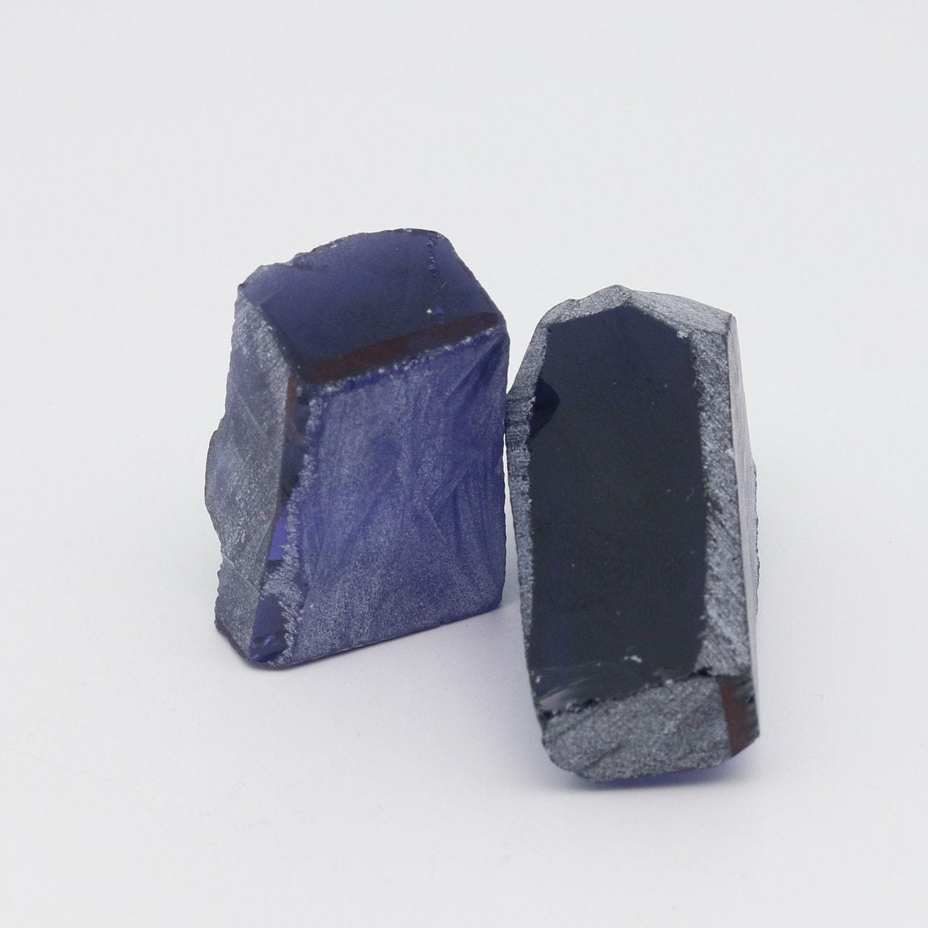 Nanosital Simulated Tanzanite Lab Created Faceting Rough for Gem Cutting - #124 - Various Sizes #BEGIN