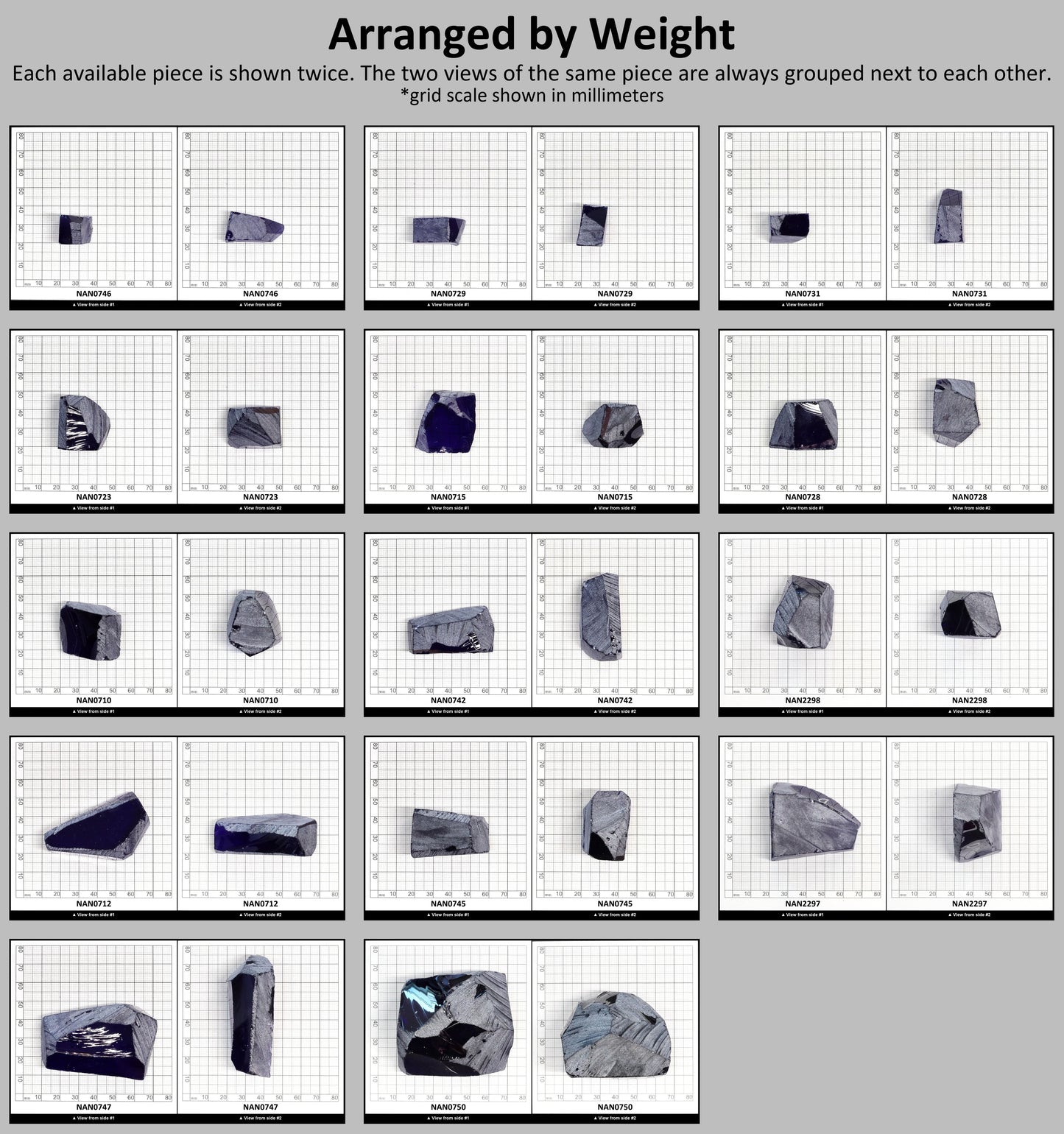 Nanosital Simulated Tanzanite Lab Created Faceting Rough for Gem Cutting - #124 - Various Sizes #BEGIN