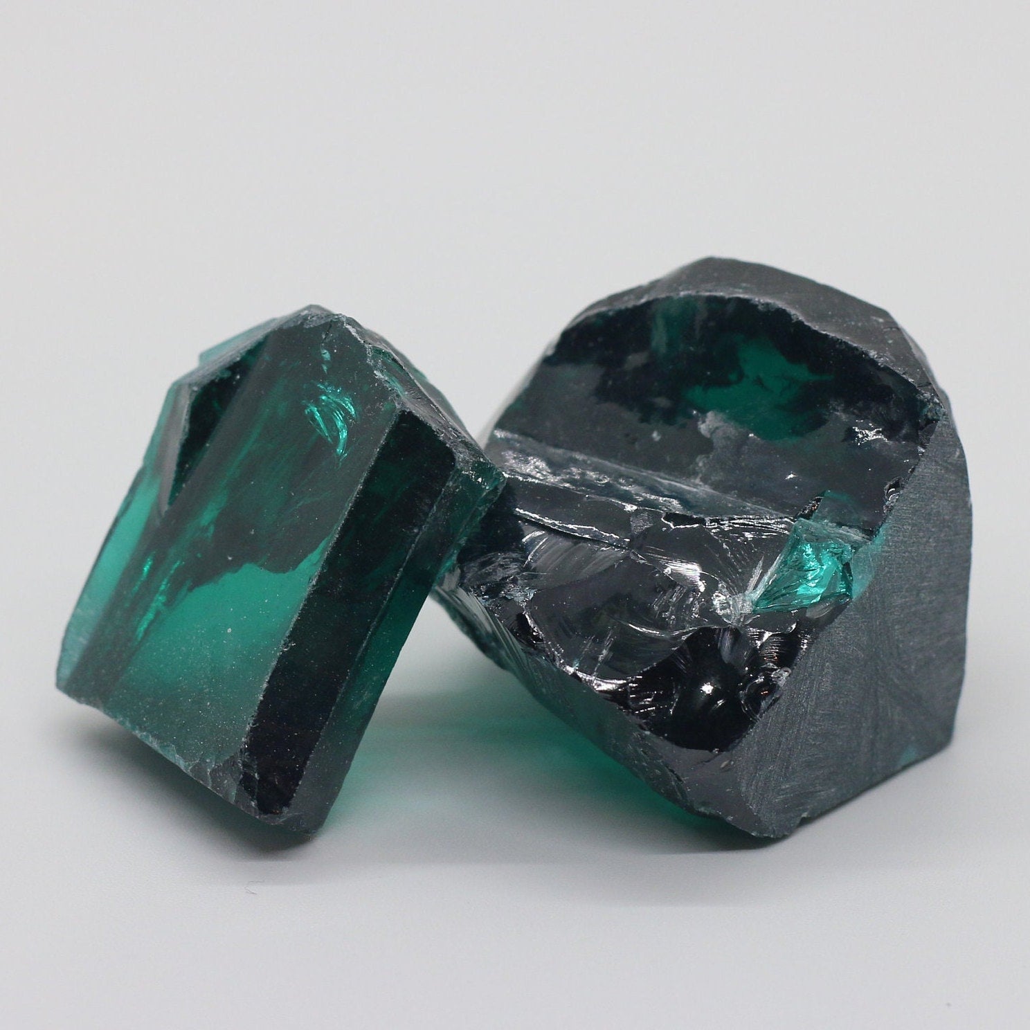 Teal Cubic Zirconia Faceting Rough for Gem Cutting - Various Sizes #BEGIN