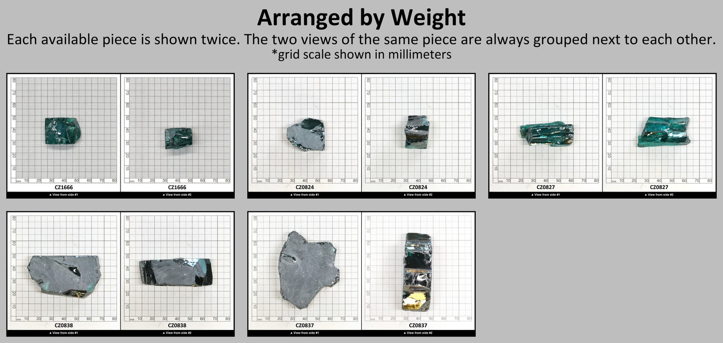 Teal Cubic Zirconia Faceting Rough for Gem Cutting - Various Sizes : #BEGIN