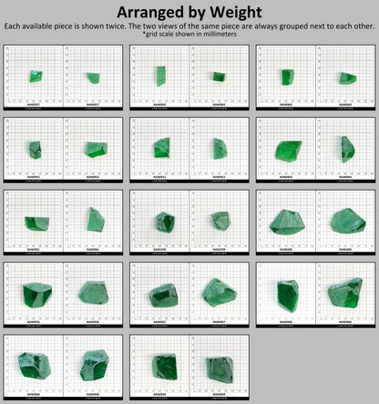 Nanosital Simulated Tsavorite Lab Created Faceting Rough for Gem Cutting - #A-3855 - Various Sizes #BEGIN