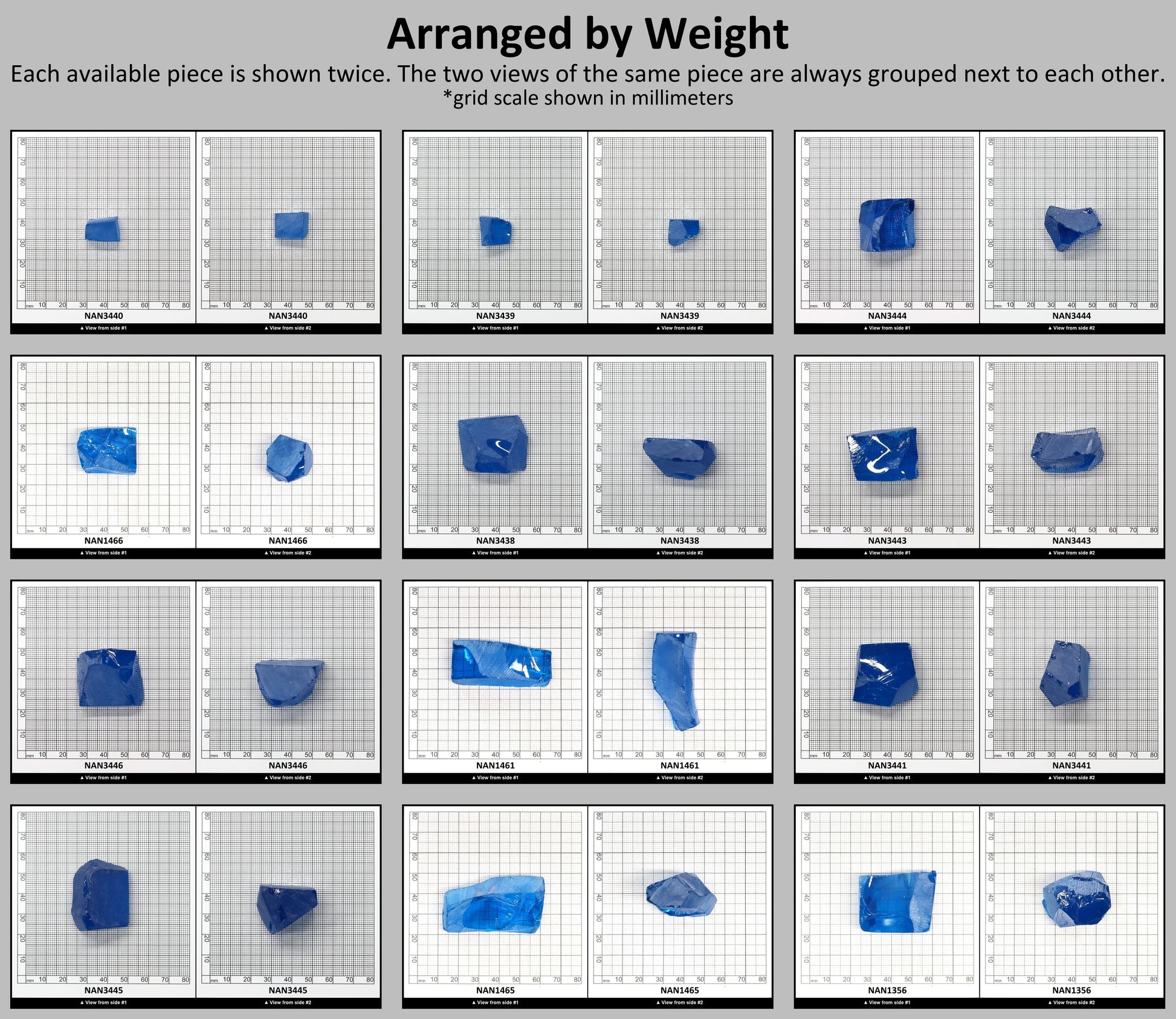 Nanosital Simulated Ultramarine Lab Created Faceting Rough for Gem Cutting - #A-7408 - Various Sizes #BEGIN