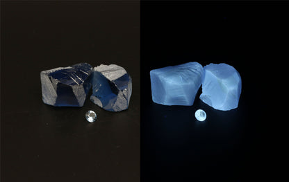 UV Reactive Nanosital #A-8002 Lab Created Faceting Rough for Gem Cutting - Various Sizes #BEGIN