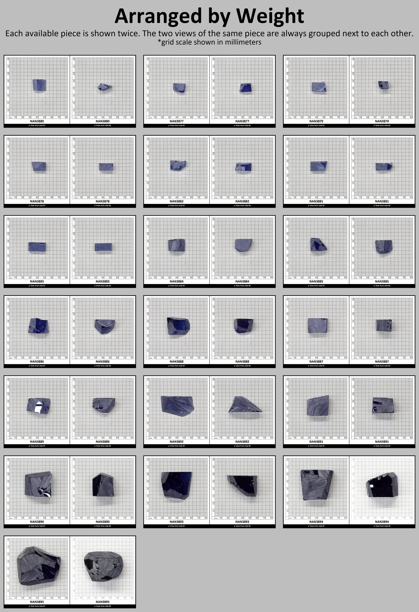 UV Reactive Nanosital #A-8002 Lab Created Faceting Rough for Gem Cutting - Various Sizes : #BEGIN