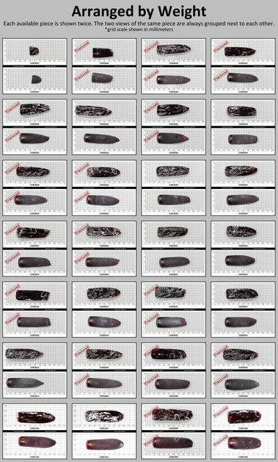 Very Dark Ruby Red #9 Lab Created Corundum Sapphire Faceting Rough for Gem Cutting - Various Sizes - Split Boule #BEGIN
