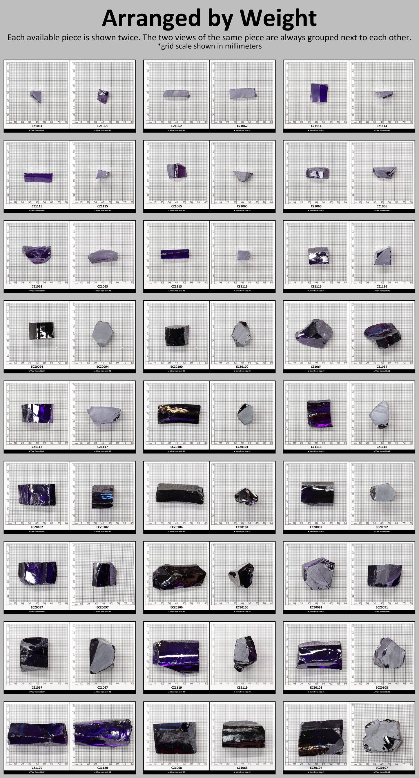 Violet Cubic Zirconia Faceting Rough for Gem Cutting - Various Sizes #BEGIN