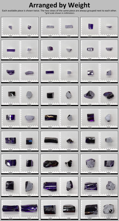 Violet Cubic Zirconia Faceting Rough for Gem Cutting - Various Sizes #BEGIN