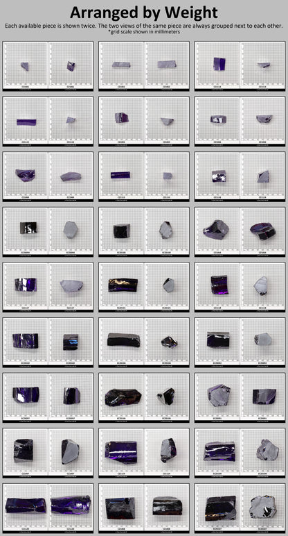 Violet Cubic Zirconia Faceting Rough for Gem Cutting - Various Sizes #BEGIN