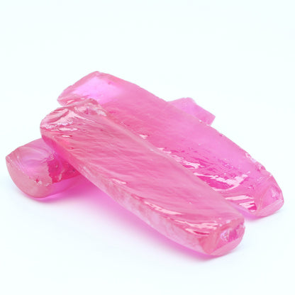Vivid Pink #3 Lab Created Corundum Sapphire Faceting Rough for Gem Cutting - Various Sizes - Split Boule #BEGIN