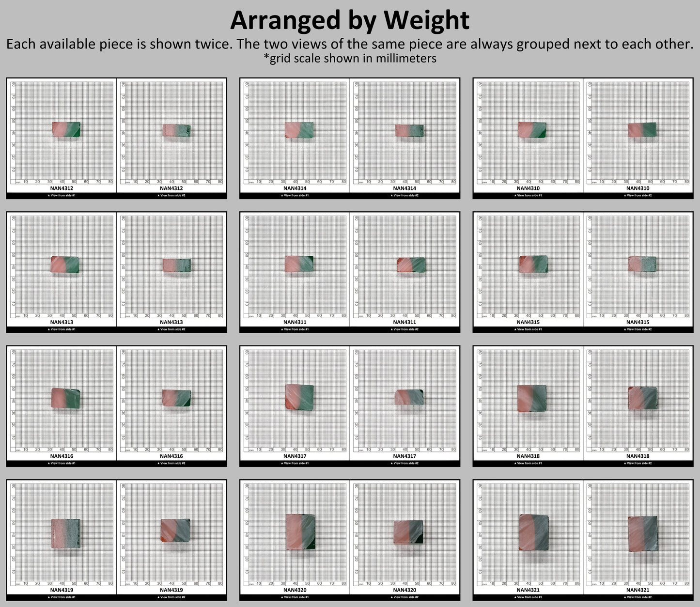 Nanosital Simulated Watermelon Lab Created Faceting Rough for Gem Cutting - Bi-Color Pink-Green - Various Sizes : #BEGIN
