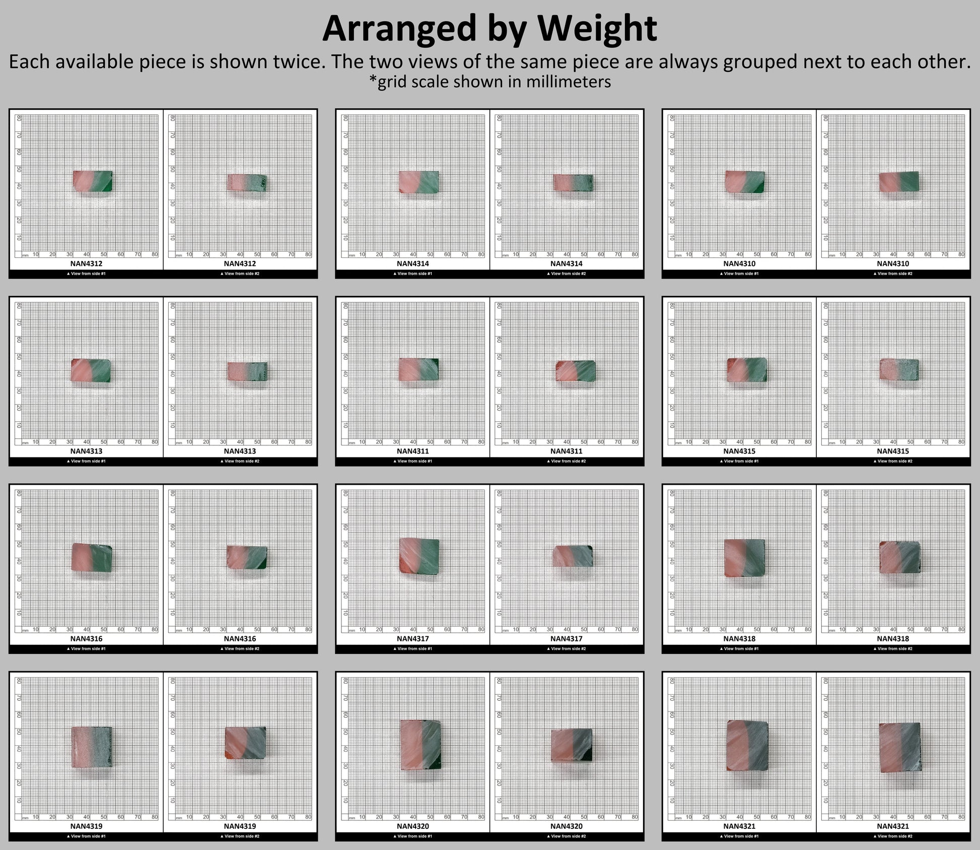Nanosital Simulated Watermelon Lab Created Faceting Rough for Gem Cutting - Bi-Color Pink-Green - Various Sizes : #BEGIN