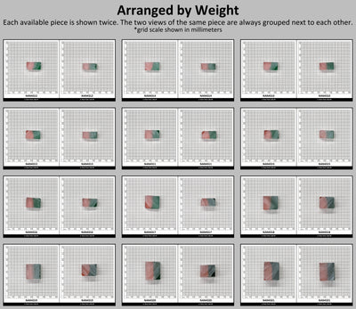 Nanosital Simulated Watermelon Lab Created Faceting Rough for Gem Cutting - Bi-Color Pink-Green - Various Sizes : #BEGIN