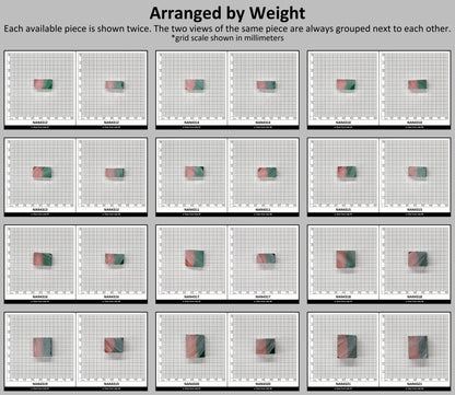 Nanosital Simulated Watermelon Lab Created Faceting Rough for Gem Cutting - Bi-Color Pink-Green - Various Sizes : #BEGIN