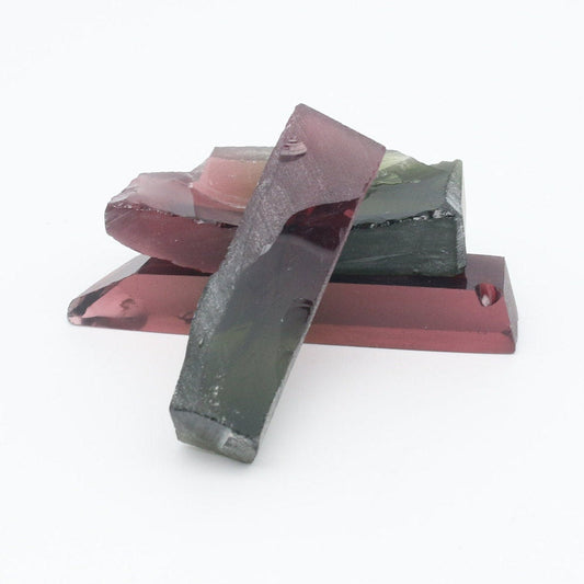 Nanosital Simulated Watermelon Tourmaline (New Style)  Lab Created Faceting Rough for Gem Cutting -Various Sizes #BEGIN