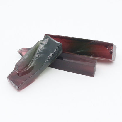 Nanosital Simulated Watermelon Tourmaline (New Style)  Lab Created Faceting Rough for Gem Cutting -Various Sizes #BEGIN