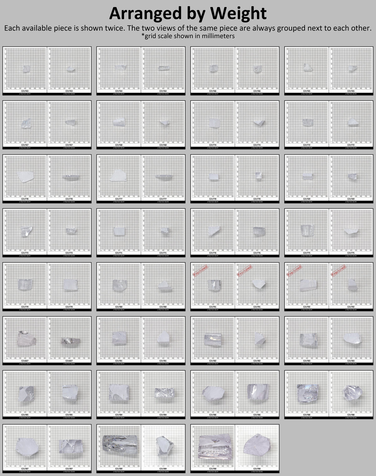 White Cubic Zirconia Faceting Rough for Gem Cutting - Various Sizes : #BEGIN