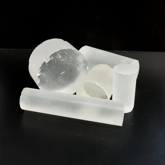 White Cylinders Lab Created Corundum Sapphire - Faceting Rough : #BEGIN