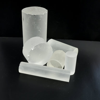 White Cylinders Lab Created Corundum Sapphire - Faceting Rough #BEGIN