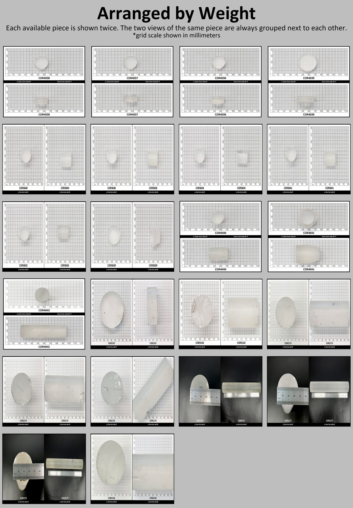 White Cylinders Lab Created Corundum Sapphire - Faceting Rough : #BEGIN