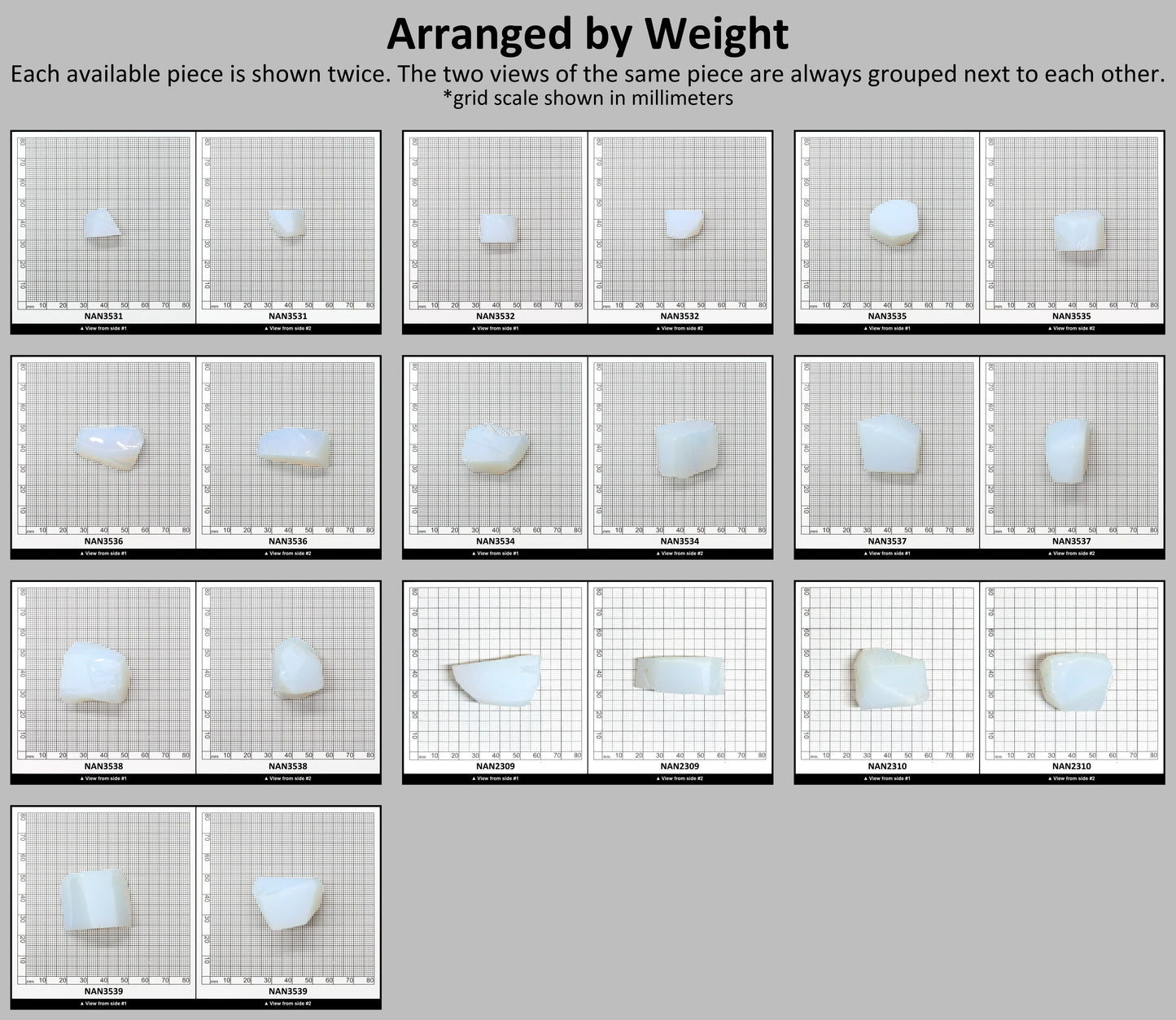 Nanosital Simulated White Opal Lab Created Faceting Rough for Gem Cutting - #001 - Various Sizes #BEGIN