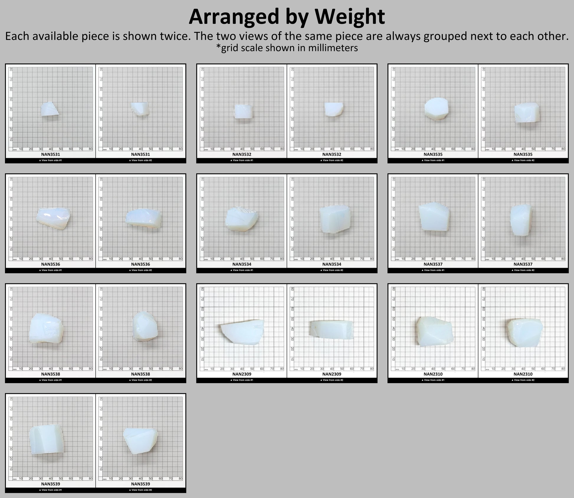 Nanosital Simulated White Opal Lab Created Faceting Rough for Gem Cutting - #001 - Various Sizes #BEGIN