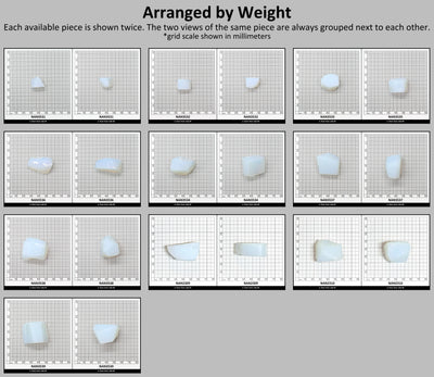 Nanosital Simulated White Opal Lab Created Faceting Rough for Gem Cutting - #001 - Various Sizes #BEGIN